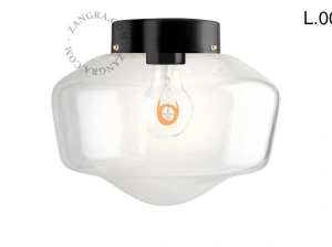 lampa z mosiądzu ze szklanym kloszem