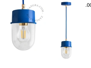 gelakte hanglamp - blauw