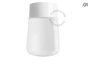 lampa ścienna lub sufitowa biała - szklany klosz  - Ø 10 cm