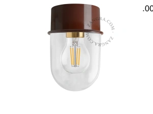 brown wall or ceiling light - glass shade - Ø 10 cm