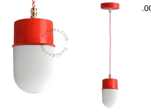 suspension rouge - globe en verre - Ø 8,5 cm