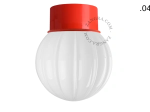 rød væg eller loftslampe - glas skærm - Ø 10 cm