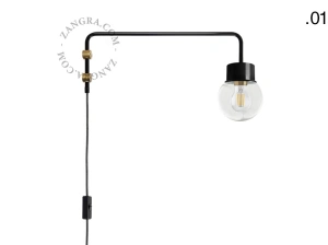 zwarte wandlamp Abbie met pivoterende arm