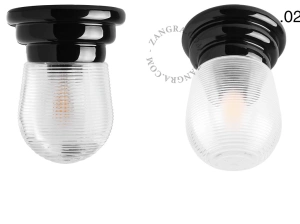 Art Deco-lampe i sort porcelæn Daniel