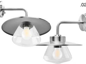 silver-coloured wall light Eduardo - IP54