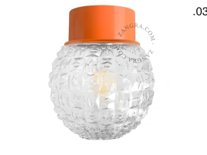 orange væg eller loftslampe - glas skærm - Ø 10 cm