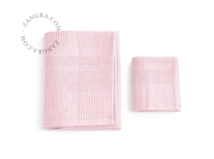 serviette de bain nid d'abeille - rose
