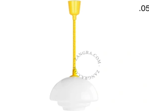 lampa wisząca Emile z żółtym przewodem spiralnym