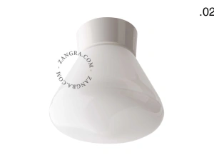 biała lampa ścienna lub sufitowa ze szklanym kloszem - Ø 11 cm