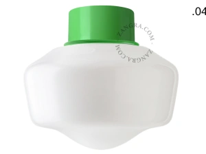 applique ou plafonnier vert - globe en verre - Ø 10 cm