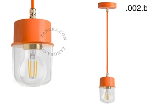orange pendellampa - glasskärm - Ø 8,5 cm