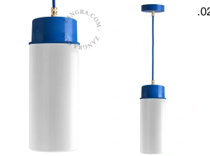 gelakte hanglamp - blauw