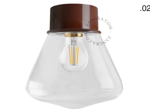 brown wall or ceiling light - glass shade - Ø 10 cm