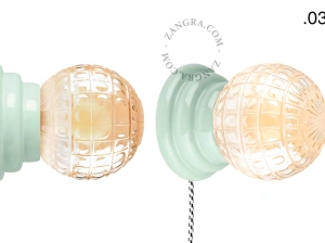 zielona porcelanowa lampa ścienna Art Deco Danilo z włącznikiem
