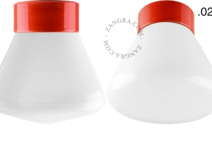 Leuchte David aus rotem Porzellan - Ø 10 cm