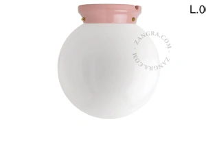 candeeiro Art Deco Chaella de porcelana cor-de-rosa
