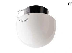 svart vägg- eller taklampa - glasskärm - Ø 11 cm