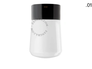 candeeiro de parede ou de teto em porcelana preta - abajur de vidro - Ø 10cm - IP54