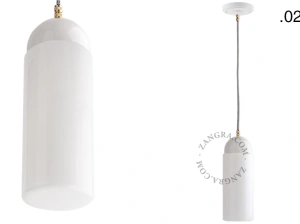 lámpara colgante de porcelana blanca - pantalla de vidrio