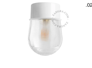lampa ścienna lub sufitowa biała - szklany klosz  - Ø 10 cm