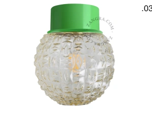 applique ou plafonnier vert - globe en verre - Ø 10 cm
