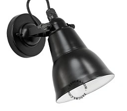 lampada da parete nera regolabile