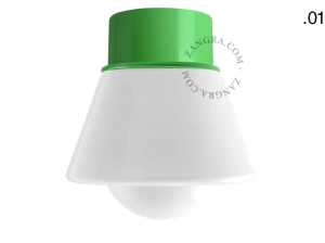 applique ou plafonnier vert - globe en verre - Ø 10 cm