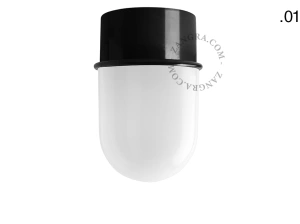 candeeiro de teto ou de parede preto - abajur de vidro - Ø 10 cm