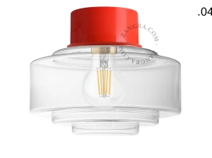 rød væg eller loftslampe - glas skærm - Ø 10 cm