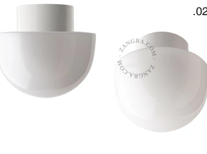 candeeiro de parede ou de teto em porcelana branca - abajur de vidro - Ø 10cm - IP54