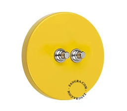 interruptor amarelo - duplo botão de pressão niquelado