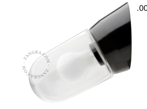 czarna lampa ścienna ze szklanym kloszem - Ø 11 cm