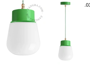 candeeiro suspenso verde - abajur de vidro - Ø 10cm