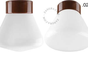 lámpara de porcelana marrón David - Ø 10 cm
