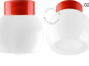 Leuchte David aus rotem Porzellan - Ø 10 cm