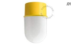 gelbe Wand- oder Deckenleuchte - Glasschirm - Ø 8 cm