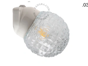 candeeiro de parede em porcelana branca para casa de banho - Ø 9,5 cm - abajur de vidro - IP54