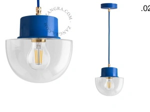 gelakte hanglamp - blauw