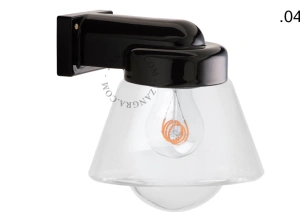 badeværelse sort porcelænsvæglampe med glasskærm - IP54