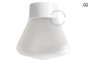 lampa ścienna lub sufitowa biała - szklany klosz  - Ø 10 cm