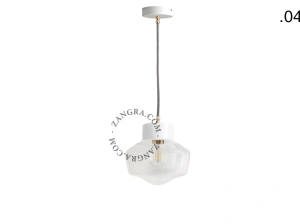 hvid pendellampe - glasskærm - Ø 10 cm