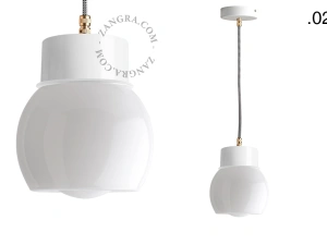 hvid pendellampe - glasskærm - Ø 10 cm