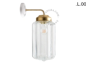 applique en laiton - globe en verre