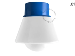 aplique o plafón azul - pantalla de vidrio - Ø 10 cm