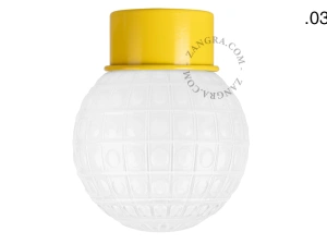 lampa ścienna lub sufitowa żółta - szklany klosz - Ø 10cm
