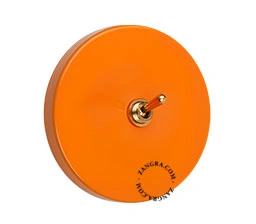 interrupteur orange va-et-vient ou simple - levier laiton