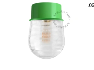 applique ou plafonnier vert - globe en verre - Ø 10 cm