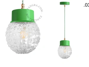 candeeiro suspenso verde - abajur de vidro - Ø 10cm