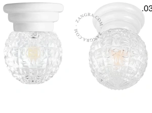 Art Deco-lampe i hvidt porcelæn Daniel