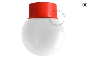 rød væg eller loftslampe - glas skærm - Ø 10 cm